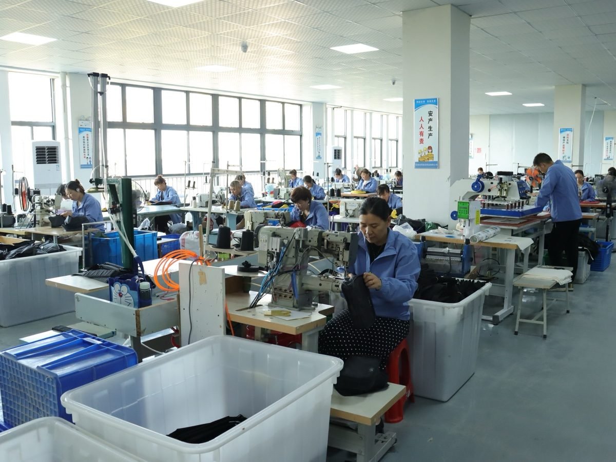 Sewing floor at the INEO bag factory in Hefei, China